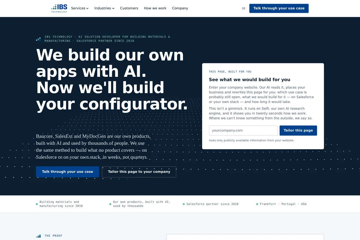 This homepage, built and run the same way, including the personalisation panel above.